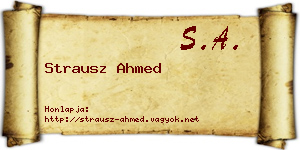 Strausz Ahmed névjegykártya